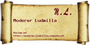 Moderer Ludmilla névjegykártya